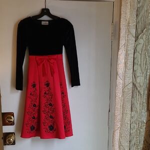 Rare Editions RED & BLACK Formal Girls Dress